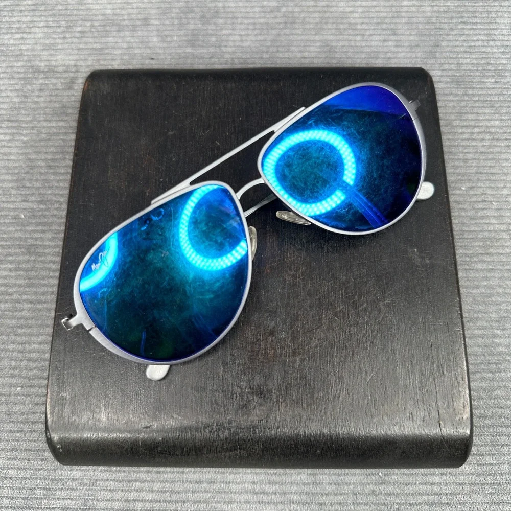 Maui Jim Shallows MJ543-27A Matte Black Titanium Blue Polarized Y2K Sunglasses